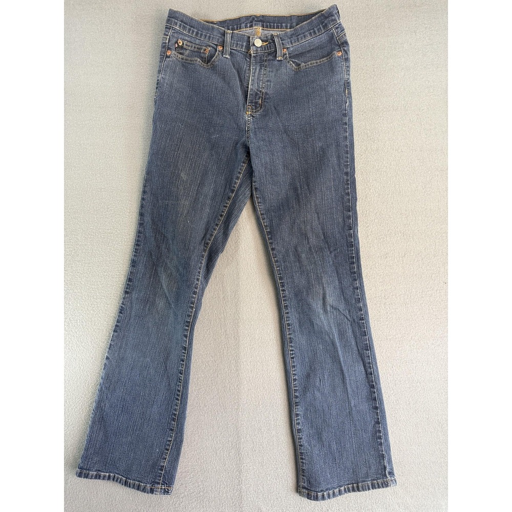Ralph Lauren Saturday Bootcut Jeans Womens 16 Med Wash Blue Stretch Denim